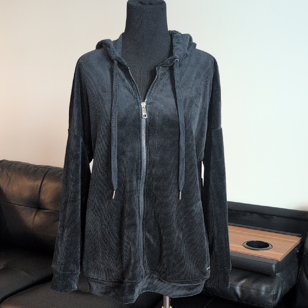 bebe Charcoal Zip-Up Hoodie